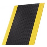 Crown Tuff-Spun 3/8" Ribbed Dry Area Anti-Fatigue Mat - 2' x 60', Black/Yellow